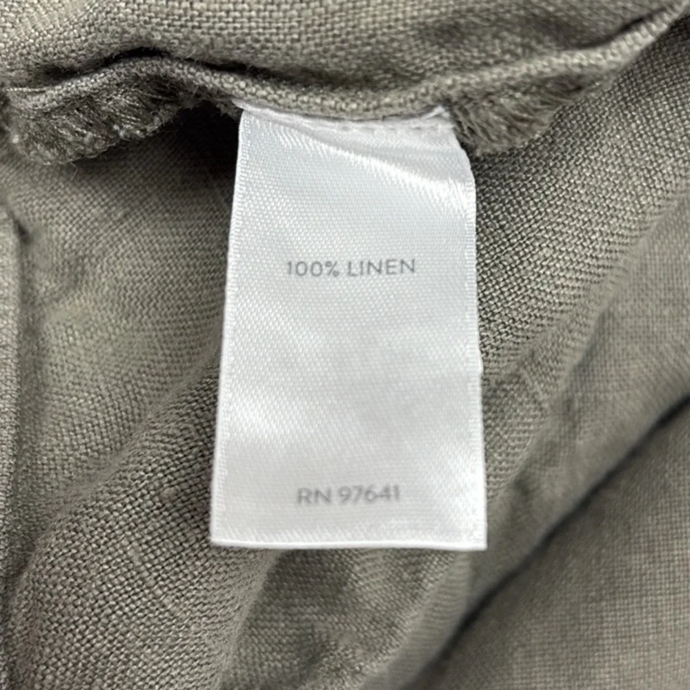 Pure J. Jill Linen High Rise Pull-On Cropped Wide Leg Pants Minimalist Green XLP - Picture 10 of 11